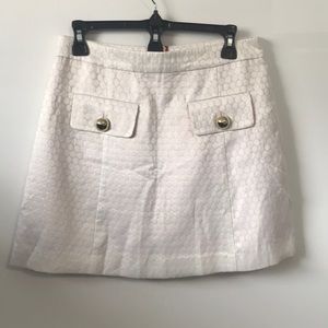 New Sail To Sable Cream & Gold Mini Skirt SZ 2